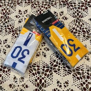 Pack of 2 Golden State Basketball Crew Socks - Yellow, White, Blue Accents
